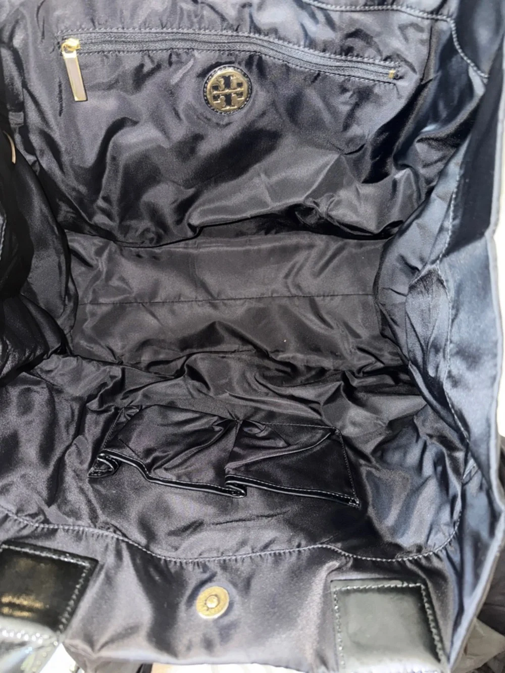 EUC Tory Burch Large Black Ella Nylon Tote